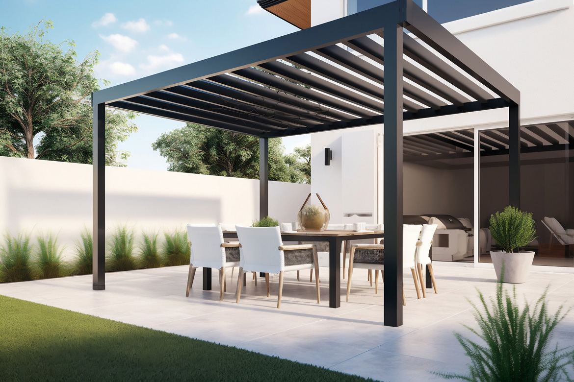 Magnifique pergola au look moderne